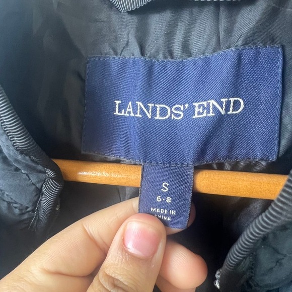 Lands' End Women's Full Zip Vest Jacket Sleeveless Mock Neck Black Size S - Picture 3 of 5